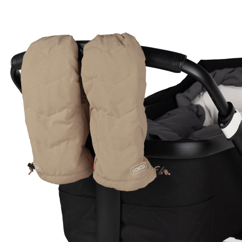 Voksi Stroller Mittens dark sand light grey 2