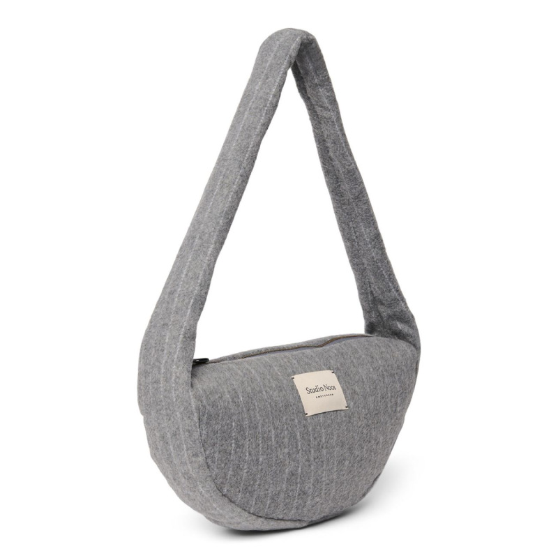 STUDIO NOOS - Flannel Chalkstripe Mini Cross Body bag | Light Grey 1