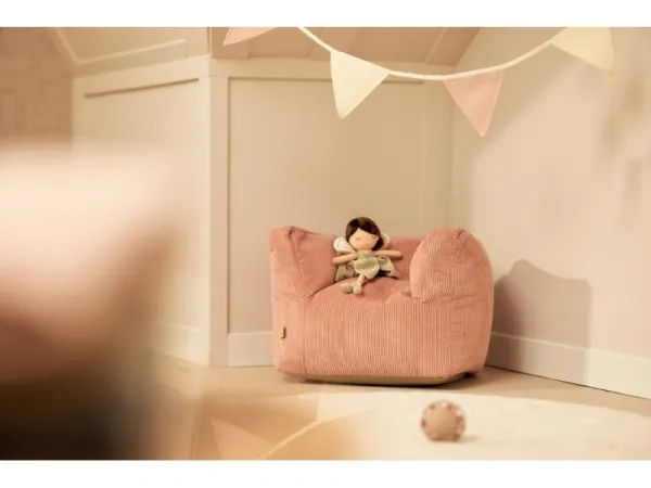 Kreslo detské Beanbag Corduroy Wild Rose 7