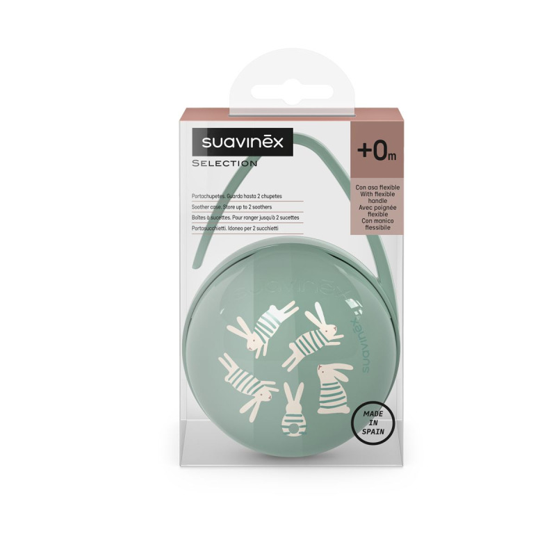 SUAVINEX | DUO krabička na cumlíky WONDERLAND NEW - zelený králik 3