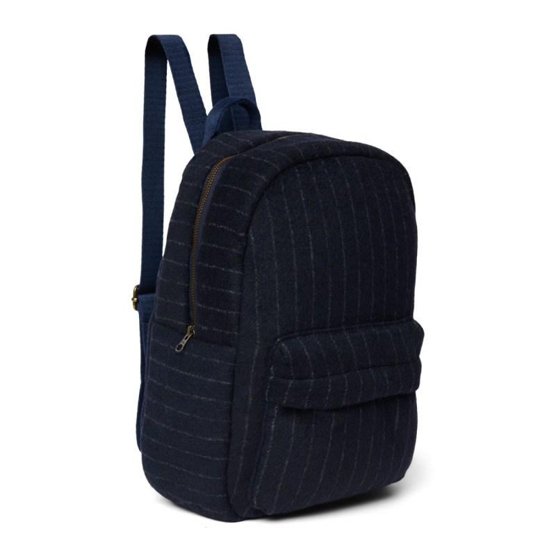 STUDIO NOOS - Flannel Chalkstripe Midi BACKPACK - batôžtek | Dark Blue 2