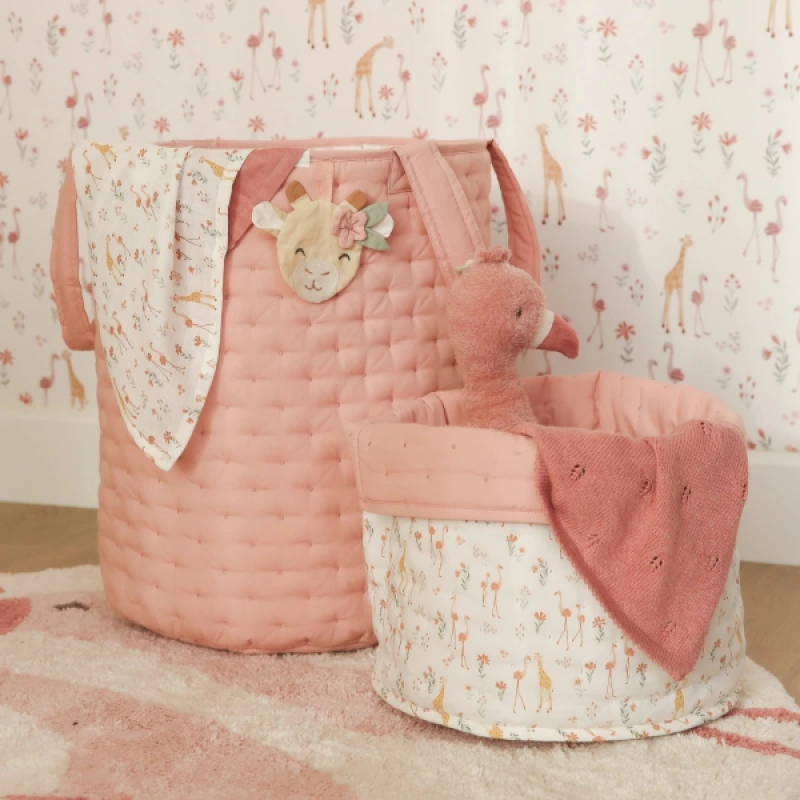 Košík textilný obojstranný veľký Pink Blooming Safari 2