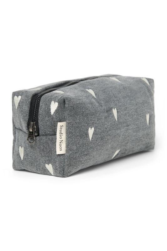 STUDIO NOOS - Denim POUCH - kabelka | Grey Hearts 1