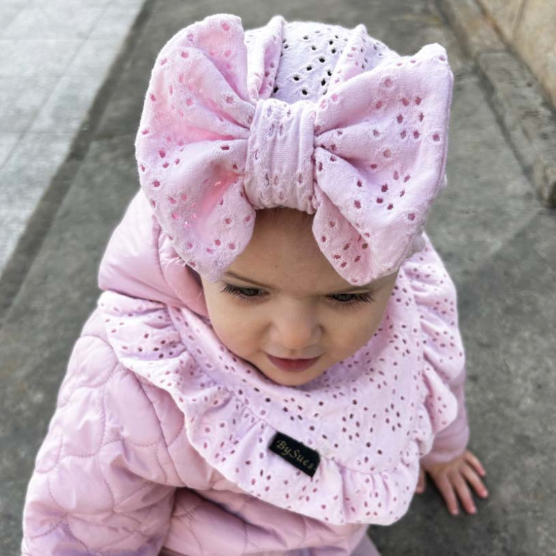 Detská čiapka / Turban s Mašľou, madeira ROSE 3