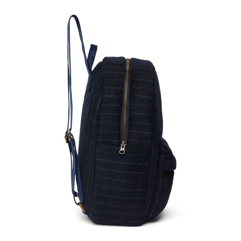 STUDIO NOOS - Flannel Chalkstripe Midi BACKPACK - batôžtek | Dark Blue 1