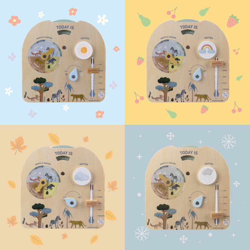 Drevená doska Montessori Počasie 2