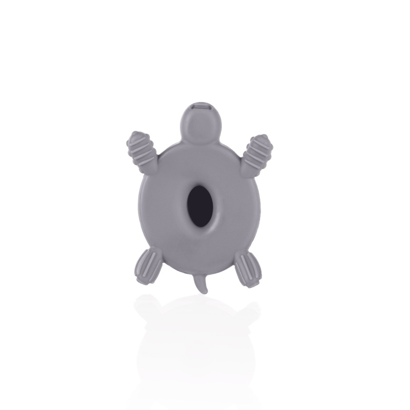 Silikónové drevené hryzátko Turtle, Dove Grey 6