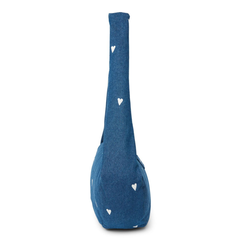 STUDIO NOOS - Denim Mini Cross Body bag | Hearts Dark Blue White Hearts 2
