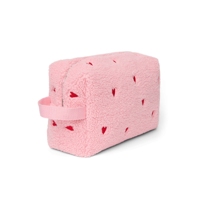 STUDIO NOOS - Teddy Toiletry - toaletná taštička | Light Pink Hearts 3