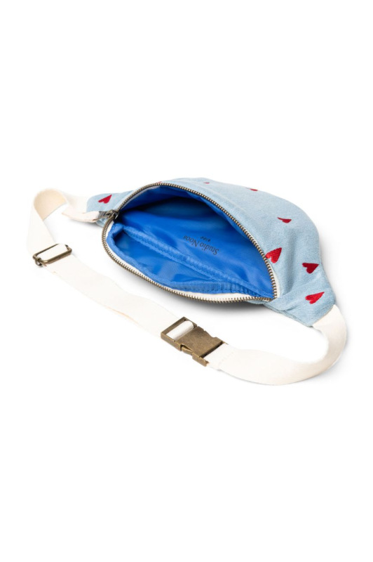 STUDIO NOOS - Denim Mini FANNY kabelka | Blue Hearts 1