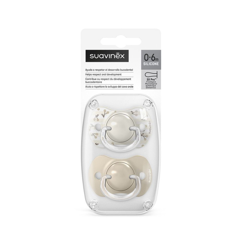 SUAVINEX | Cumlík SX PRO fyziologický BIRDIES 0/6m 2 ks - krémový 5