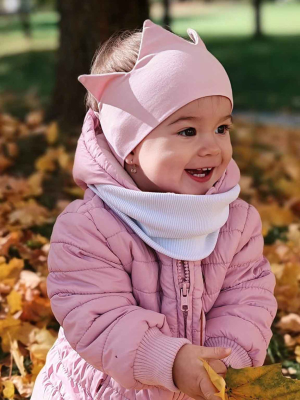 Detský nákrčník rebrovaná bavlna - BIELA.