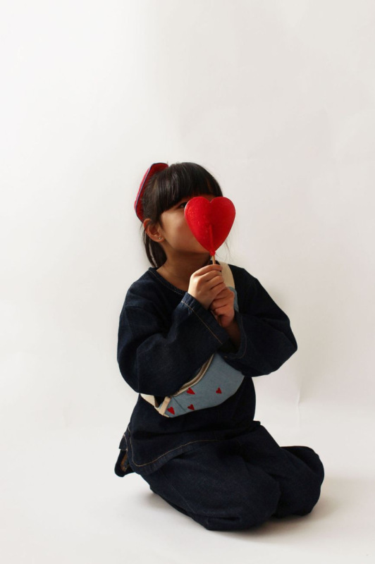 STUDIO NOOS - Denim Mini FANNY kabelka | Blue Hearts 3