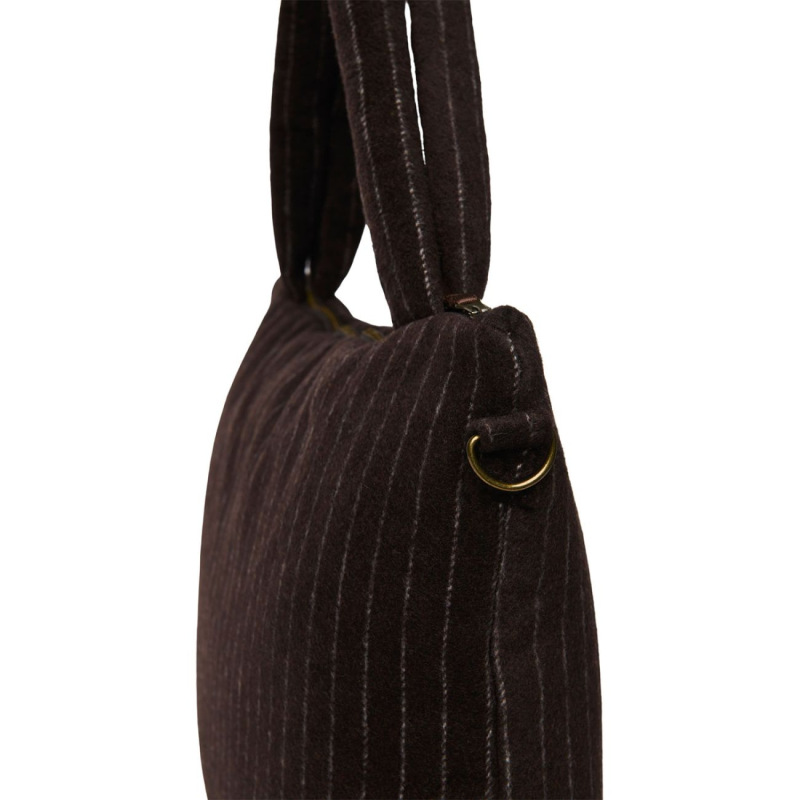 STUDIO NOOS - Flannel Chalkstripe DIAPER BAG | Brown 2