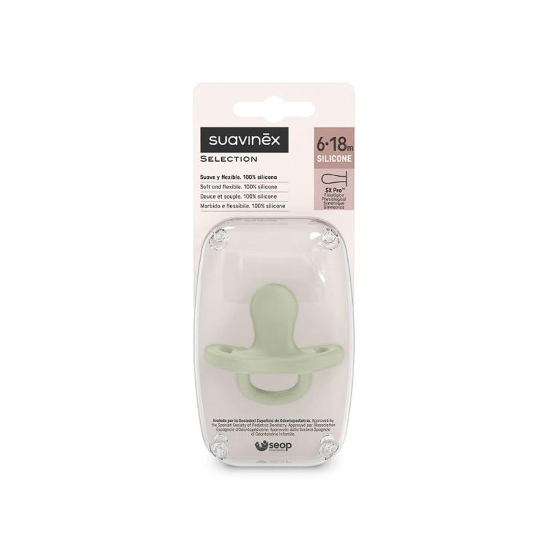 SUAVINEX | CUMLÍK fyziologický SILIKON 6-18m SX PRO - COLOUR ESSENCE - zelené 2