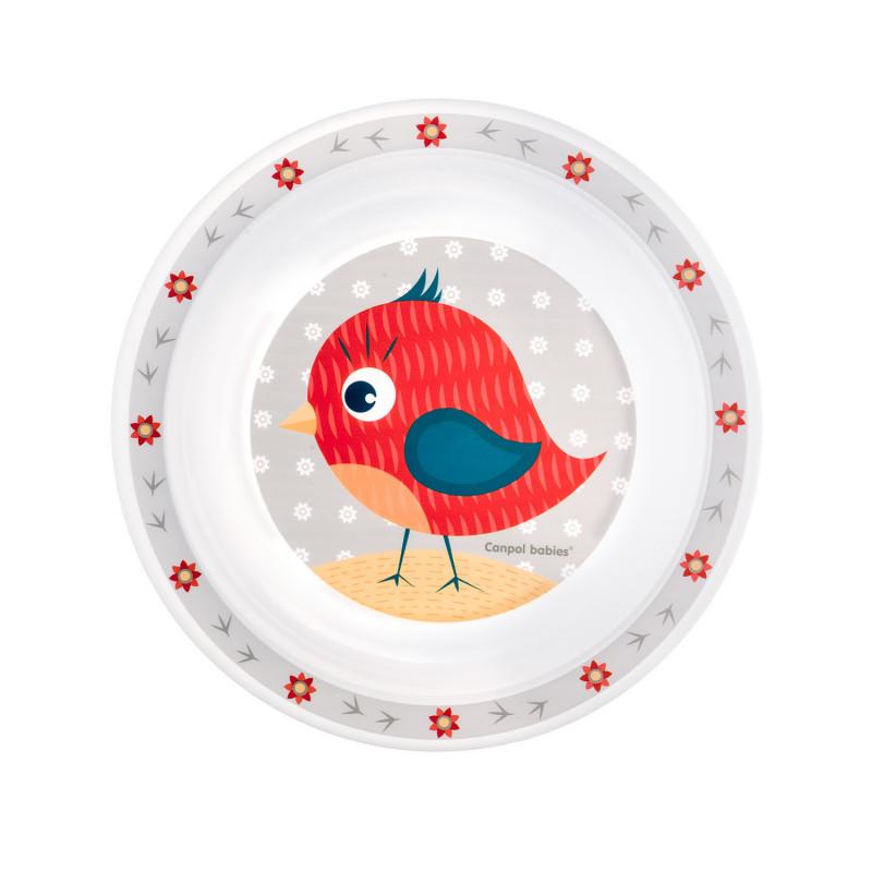CANPOL BABIES Plastový tanierik CUTE ANIMALS - vtáčik