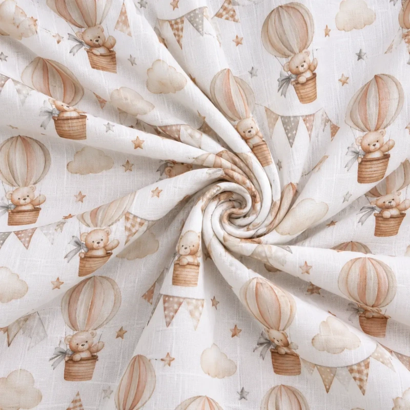 Pletenec do postieľky Mušelín - MACKO NA BALÓNE 2