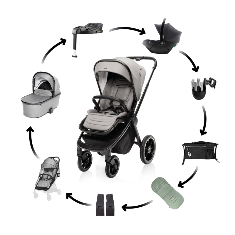Akčný set kočíka Move Cross 3 Maxi set - METAL GREY
