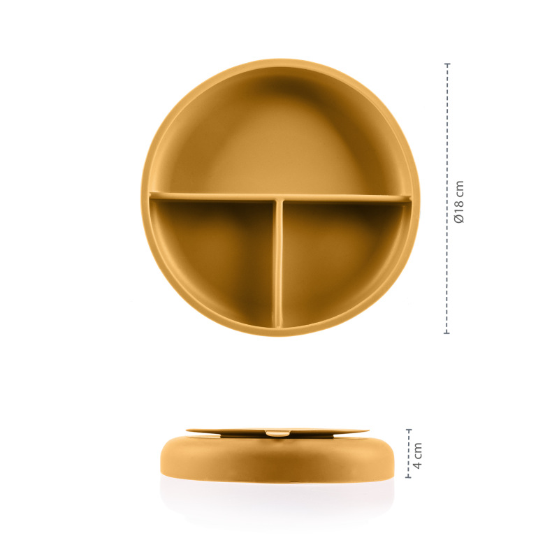 Silikónový delený tanier s prísavkou, Old Pink 3