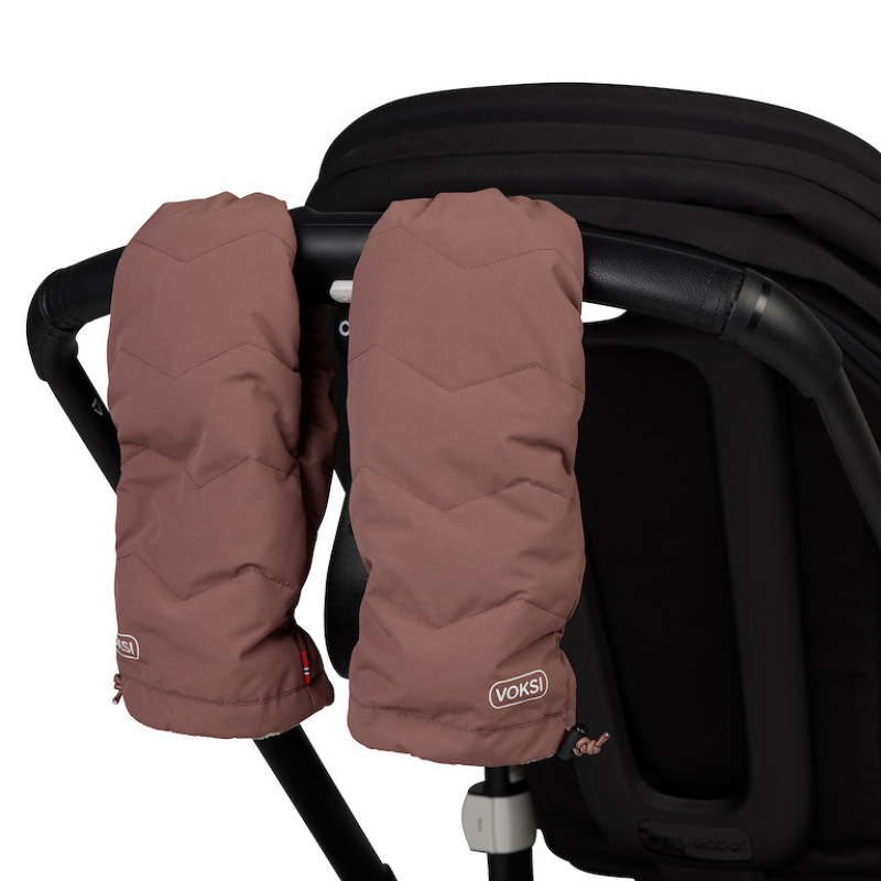 Voksi Stroller Mitten maroon light grey 1