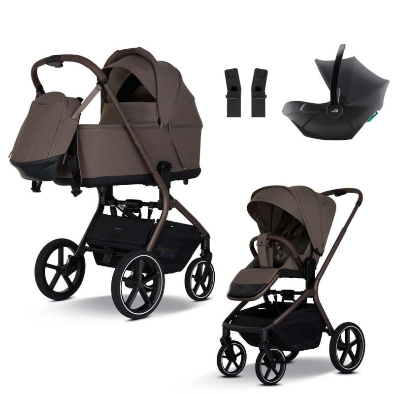 my junior® MAVI Mocca Brown + sedačka Romer Core + adaptéry