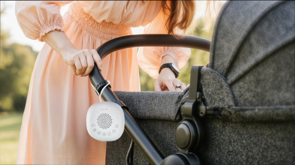 Prenosný usínací modul Premium s LED svetlom, bielym šumom a zvukmi, White 4