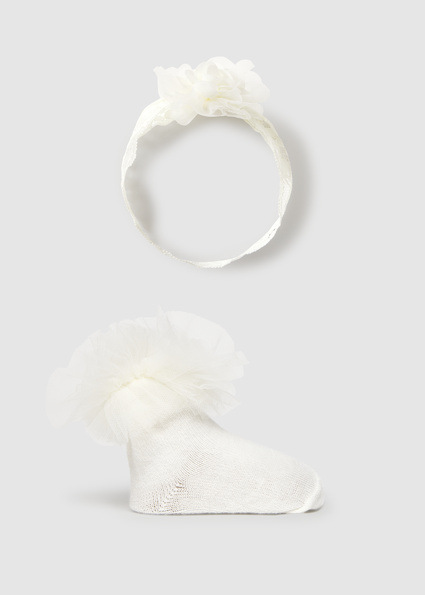 Mayoral set ponožky s čelenkouNatrual