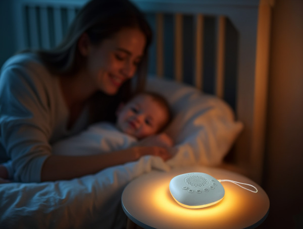 Prenosný usínací modul Premium s LED svetlom, bielym šumom a zvukmi, White 3