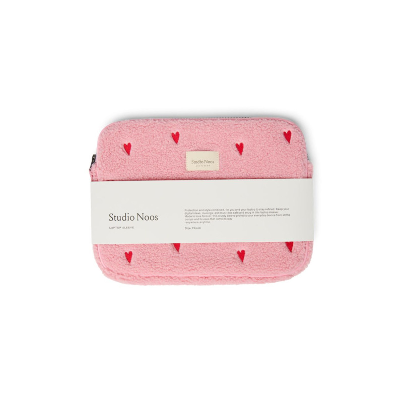 STUDIO NOOS - Teddy OBAL na Laptop 13´| Light Pink Hearts