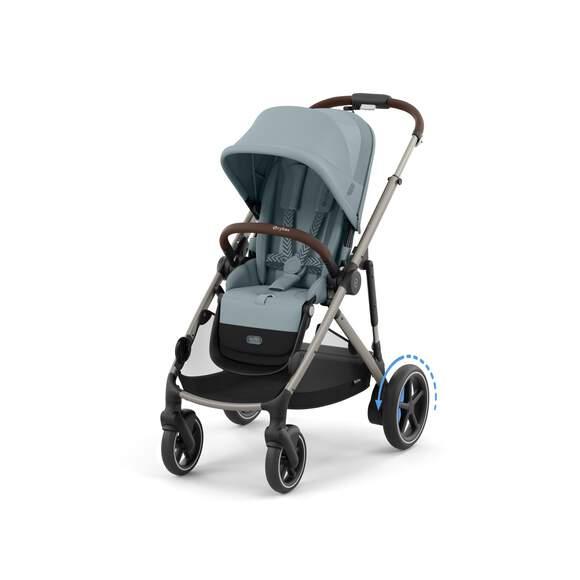 CYBEX Športový kočík E-GAZELLE, farba STORMY BLUE (taupe rám)