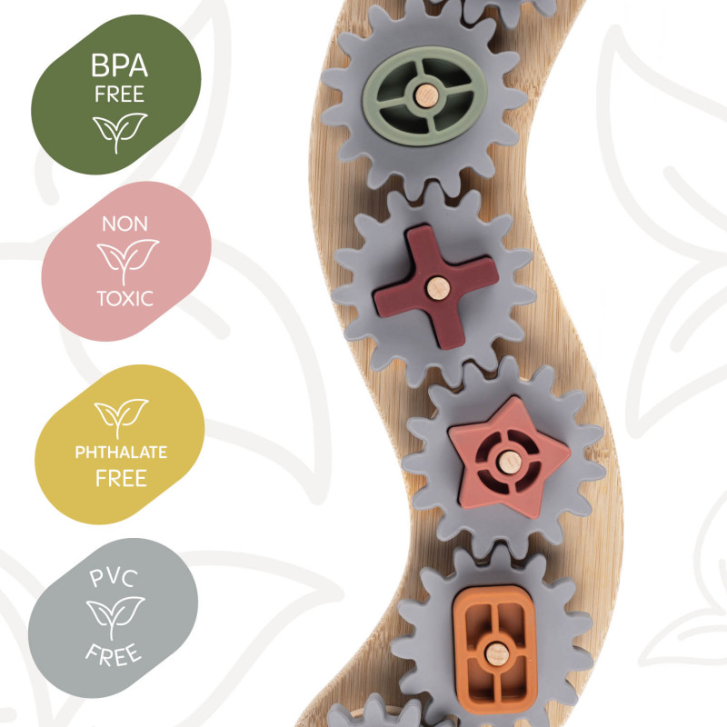 Silikónová bambusová skladačka ozubené kolieska, Multicolor 3