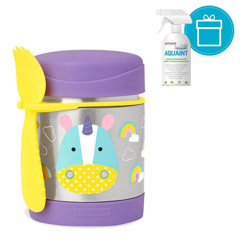 SKIP HOP Zoo Termoska na jedlo s lyžičko/vidličkou Jednorožec 325 ml, 12 m+ + AQUAINT 500 ml