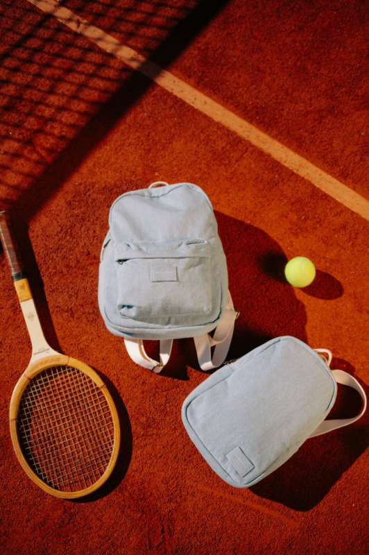 STUDIO NOOS - Denim Midi BACKPACK - batôžtek s predným vreckom | Blue 1