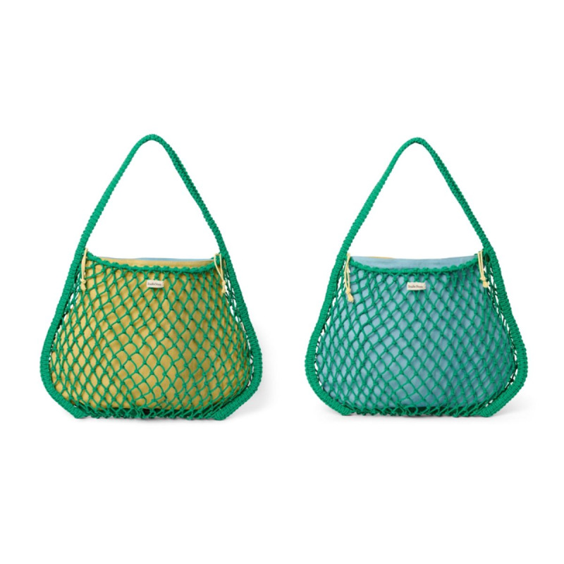 STUDIO NOOS - MACRAME MOM BAG | Green & Blue Yellow