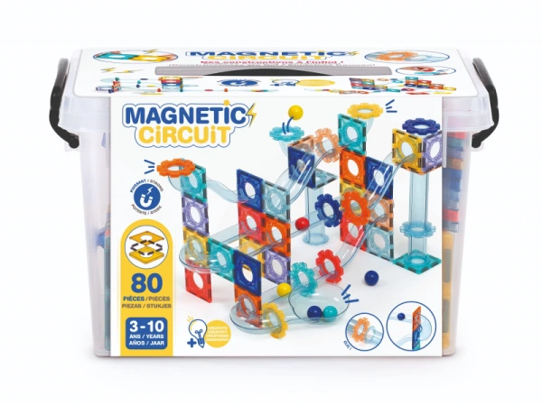 Magnetická stavebnica guličková dráha 80 ks