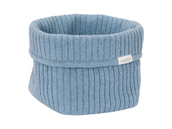 Košík na hračky pletený malý Pure Denim Blue