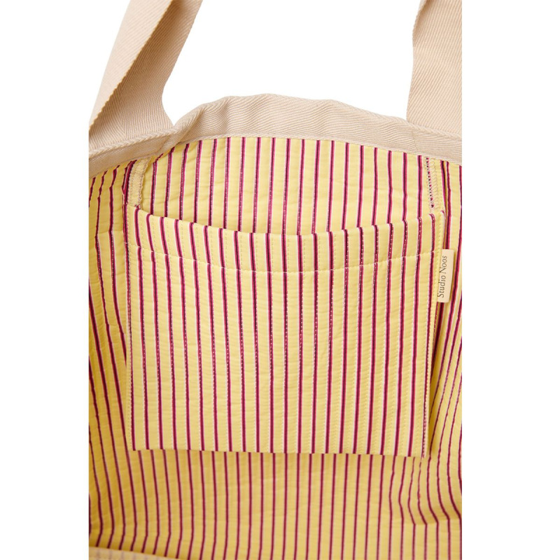 STUDIO NOOS - Poplin BEACH BAG - plážová taška| Butter Yellow Stripped 2