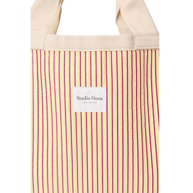 STUDIO NOOS - Poplin BEACH BAG - plážová taška| Butter Yellow Stripped 3