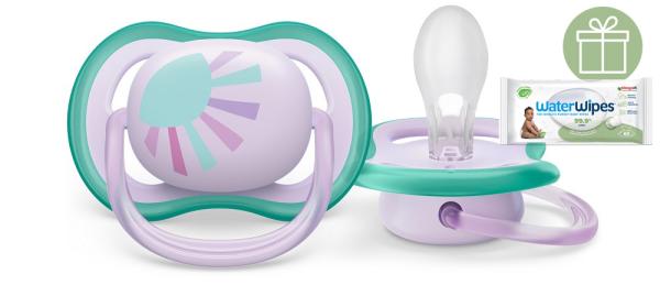 Philips AVENT Cumlík Ultra air obrázok 0-6m slniečko 1ks+WW Soapberry 60ks