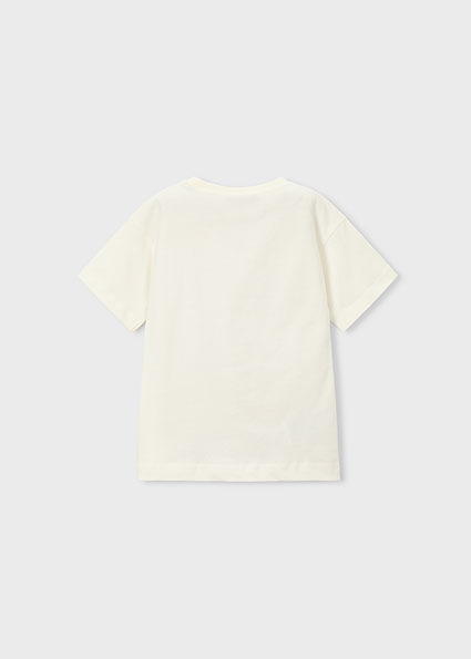 Mayoral chlapčenske tričko s autom Cream 2