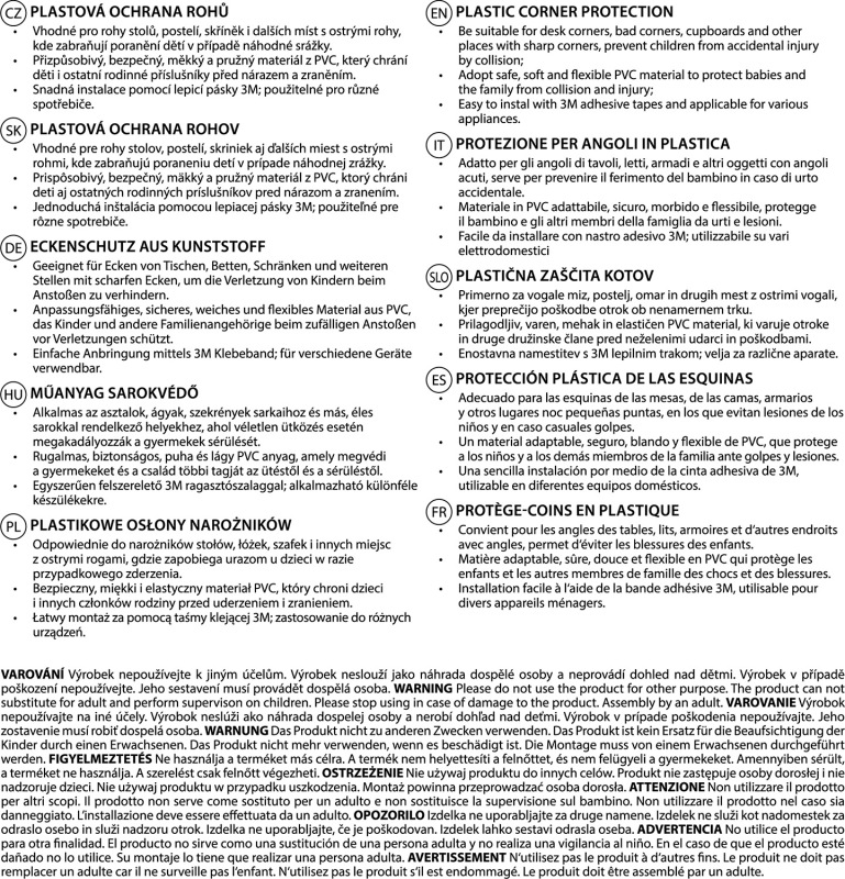 Plastová ochrana rohov 4ks, transparent 9