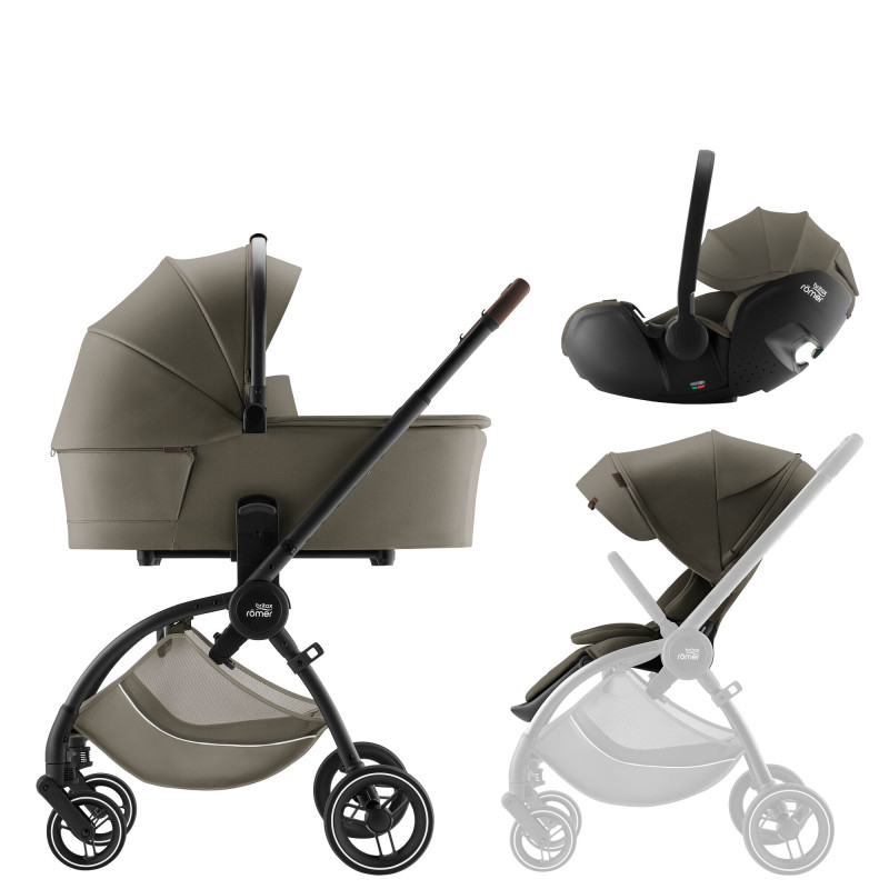 Sada kočíka Rio + hlboká vanička + autosedačka Baby-Safe PRO Lux, Urban Olive