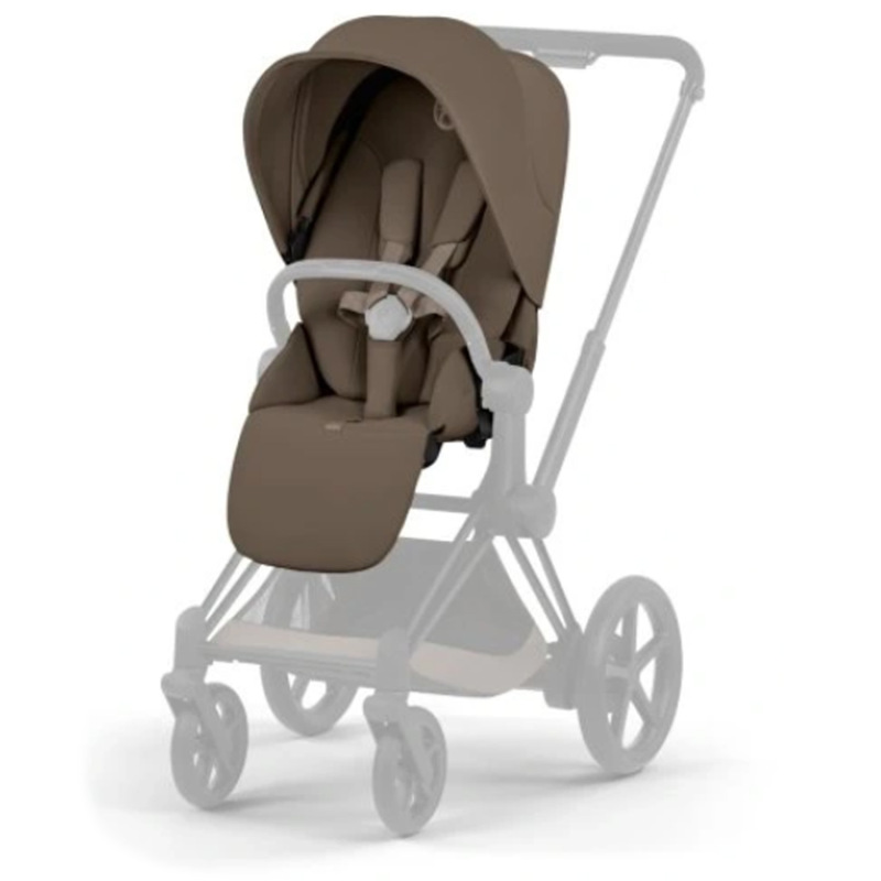 Cybex e-Priam Comfort 2026 rám Matt Black + fusak, Coconut Brown 3
