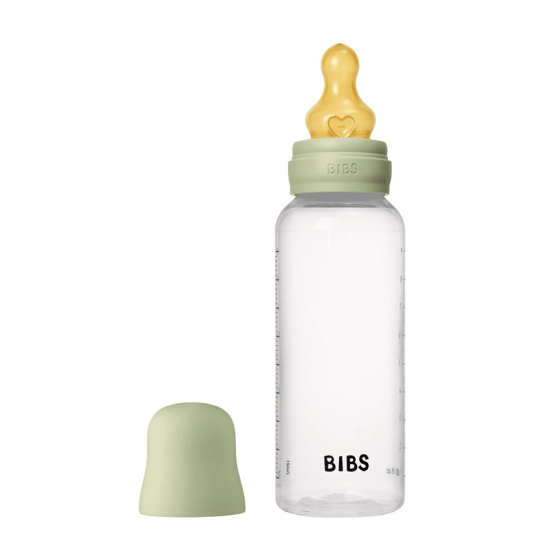 BIBS Antikoliková fľaša s kaučukovým cumlíkom 270ml, Sage