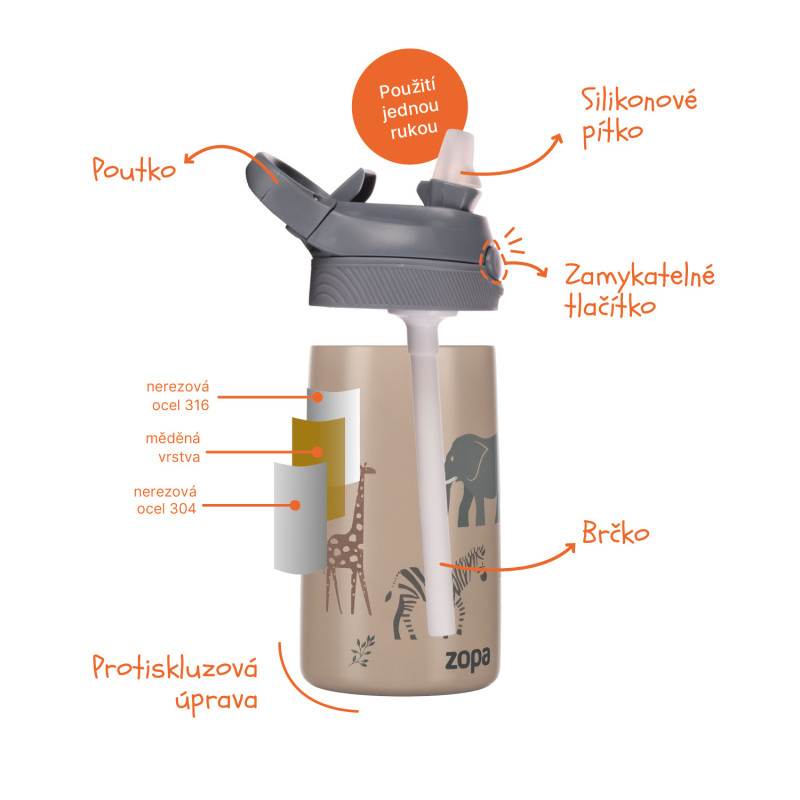 Termoska na pitie Sport 400 ml, Dino 2