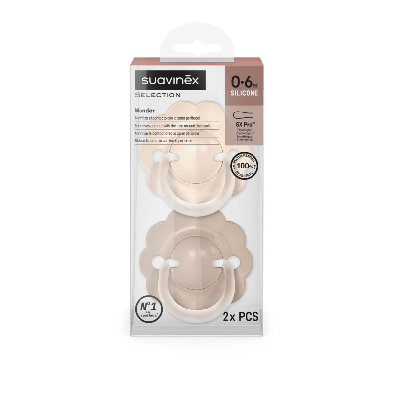 SUAVINEX | Cumlík SX PRO fyziologický 2 KS WONDERLAND NEW 0/6M - krémový 4