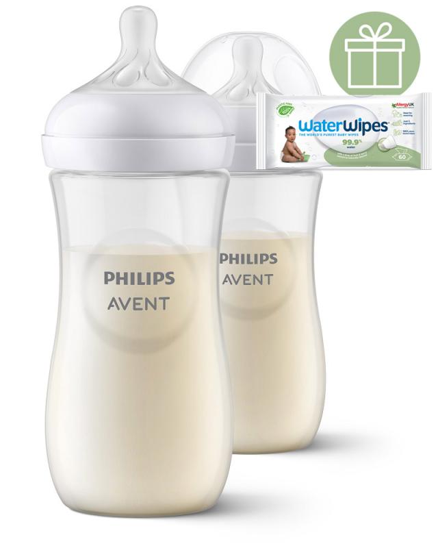 Philips AVENT Fľaša Natural Response 330 ml, 3m+ 2 ks+WW Soapberry 60ks