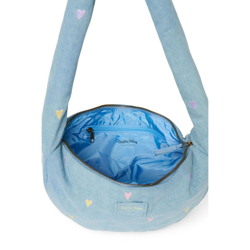 STUDIO NOOS - Denim Mini Cross Body bag | Hearts Light Blue Hearts 4