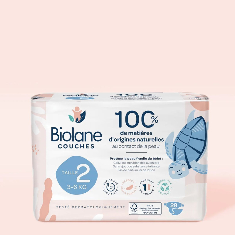 BIOLANE Ekologické plienky veľkosť 2 (3-6 kg), 28ks