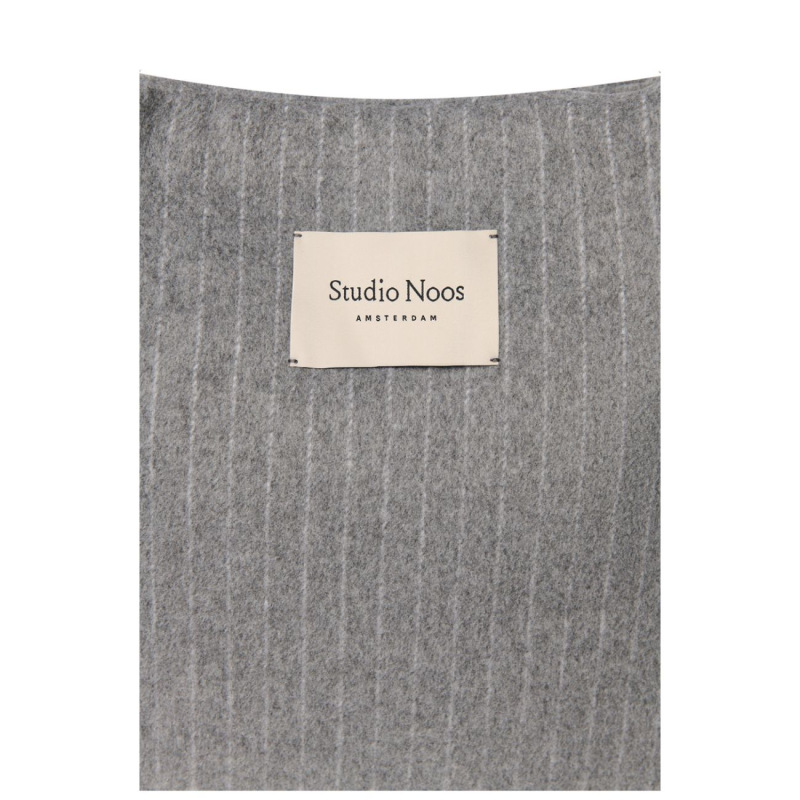 STUDIO NOOS - Flannel Chalkstripe DIAPER BAG | Light Grey 5